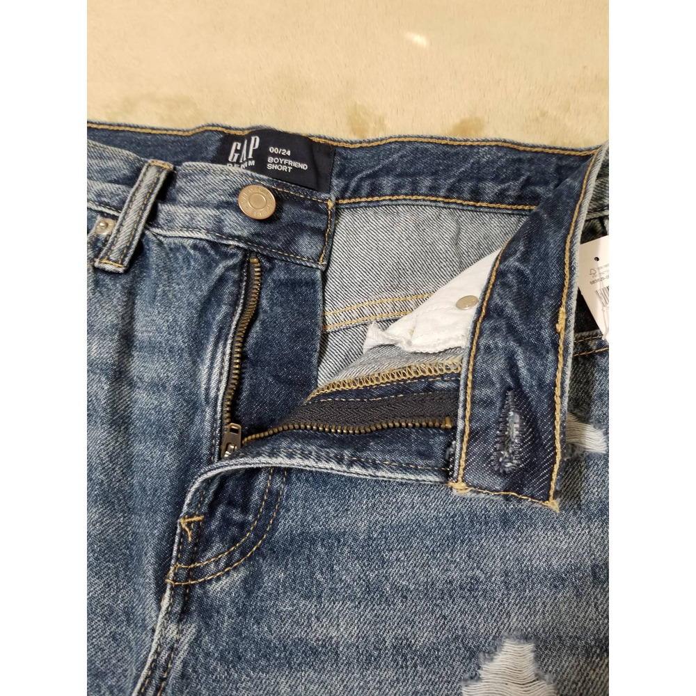 GAP NWT Women's Shorts Boyfriend Denim Stretch Jeans Size 00 / 24 Color … - Picture 5 of 11
